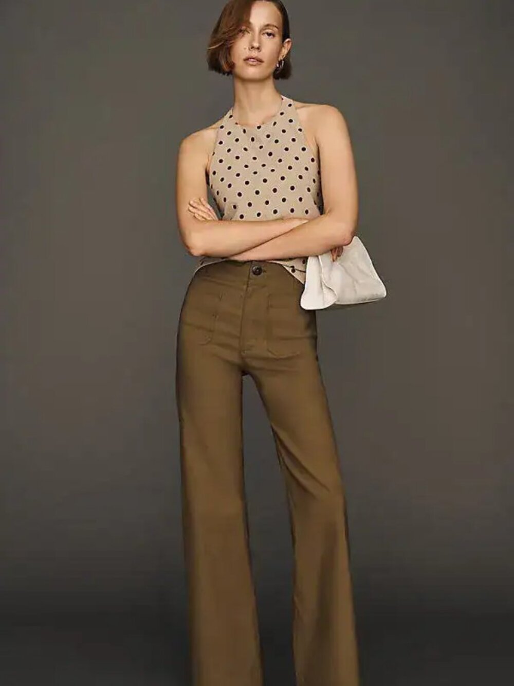 Anthropologie Maeve Colette High-Rise Wide-Leg Pants, Black, Size 25